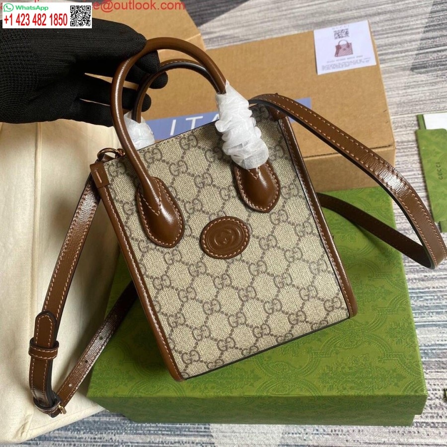 Replica Gucci 671623 Mini-kangaskassi Lukituksella G Ruskea