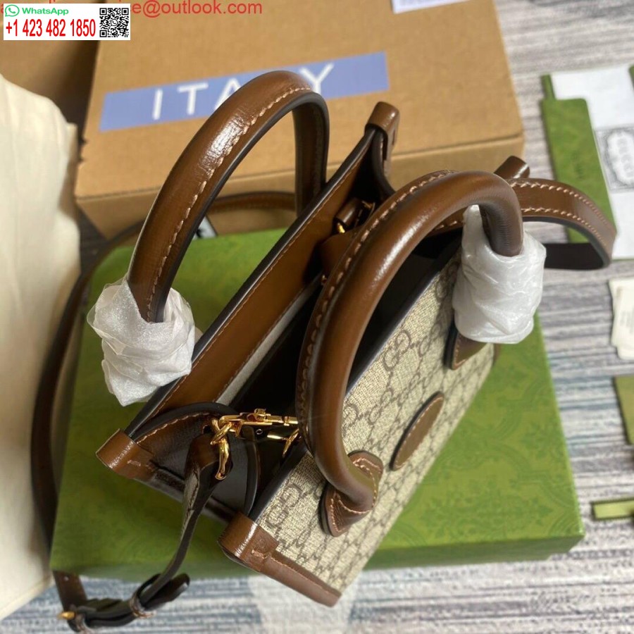 Replica Gucci 671623 Mini-kangaskassi Lukituksella G Ruskea