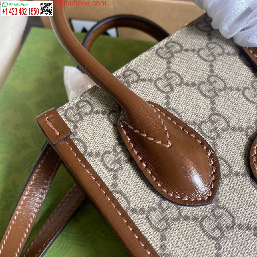 Replica Gucci 671623 Mini-kangaskassi Lukituksella G Ruskea