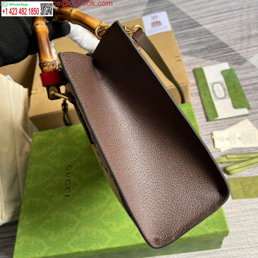 ρεπλίκα Gucci 660195 Gucci Diana Jumbo Gg μικρή τσάντα τσάντα καφέ