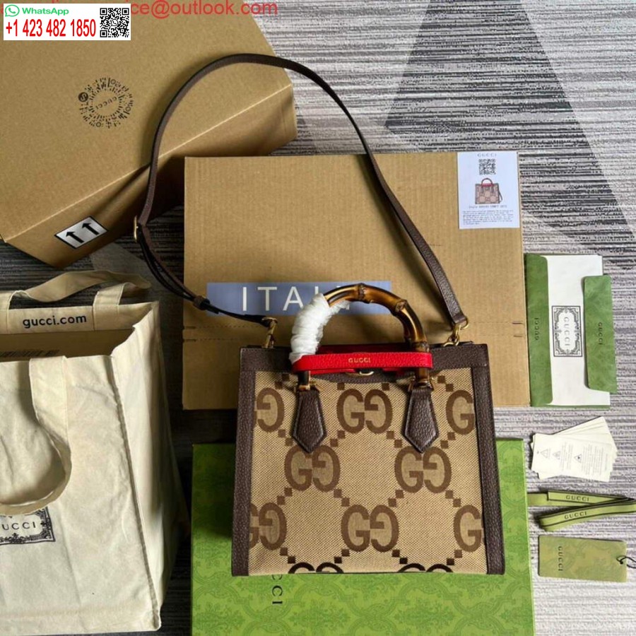 Replika Gucci 660195 Gucci Diana Jumbo Gg Mała Torba Na Ramię Brązowa