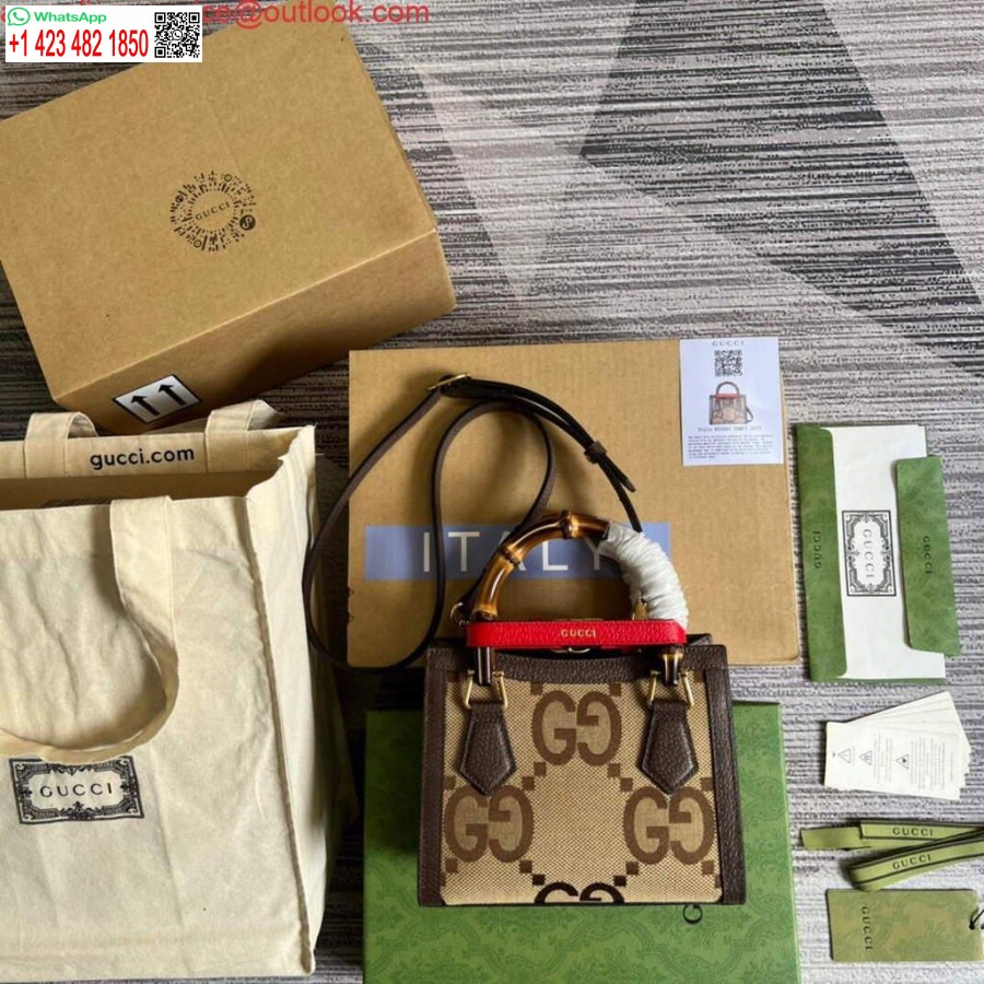 Replika Gucci 655661 Gucci Diana Jumbo Gg Mini Torba Na Ramię Brązowa
