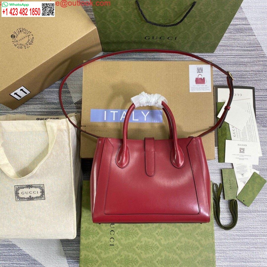 Replika Gucci 649016 Gucci Jackie 1961 średnia Czerwona Torba Na Ramię