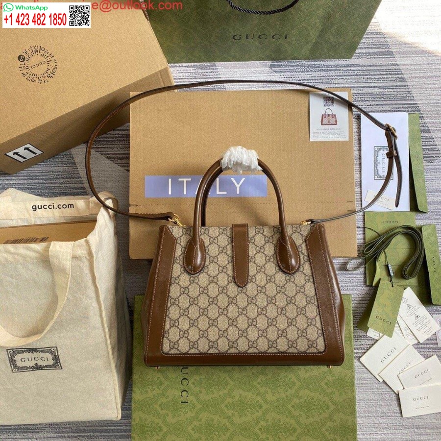 Replika Gucci 649016 Gucci Jackie 1961 średnia Torba Na Ramię Brązowa