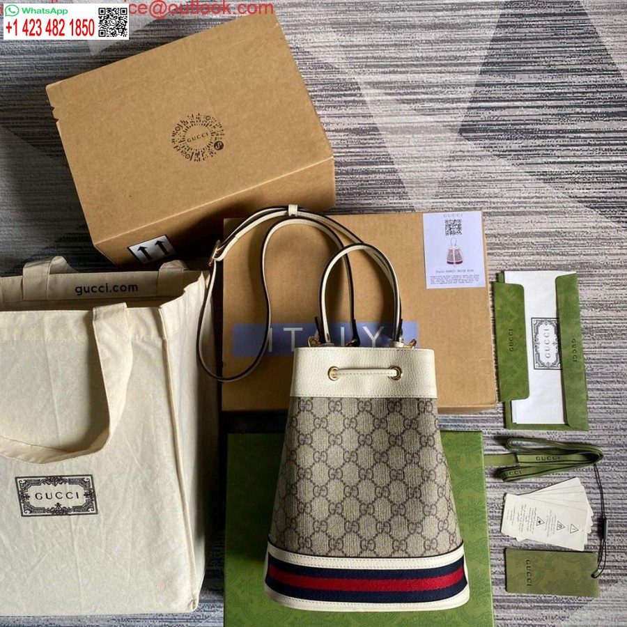 Replika Gucci 550621 Ophidia Mała Torba Na Ramię Gg Wiadro W Kolorze Beżowym