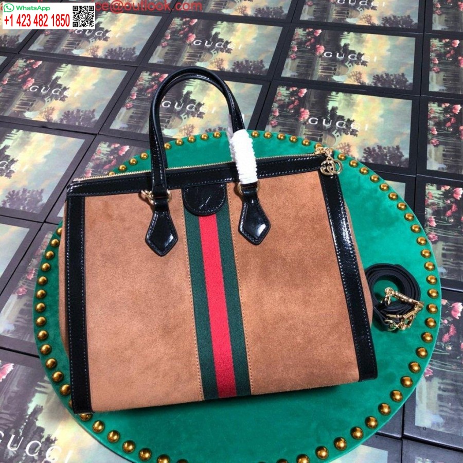 Replica Gucci 524537 Borsa A Tracolla Media Tote Gucci Ophidia Gg Marrone Chiaro