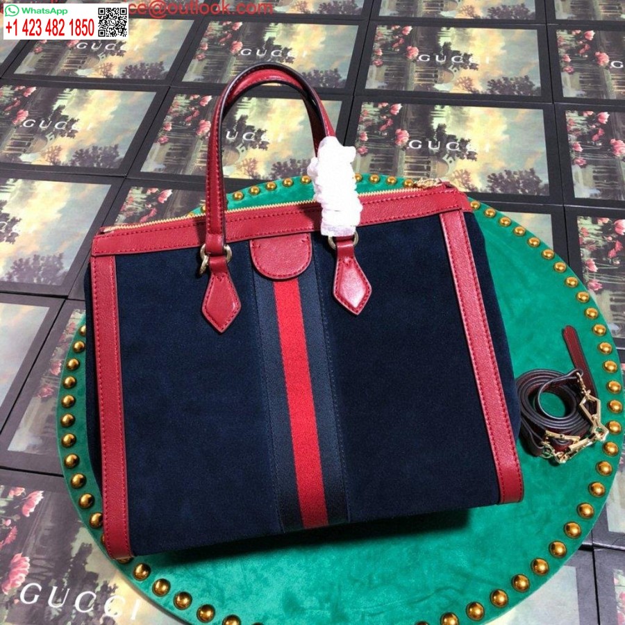 Replica Gucci 524537 Gucci Borsa A Tracolla Media Tote Ophidia Gg Blu Navy