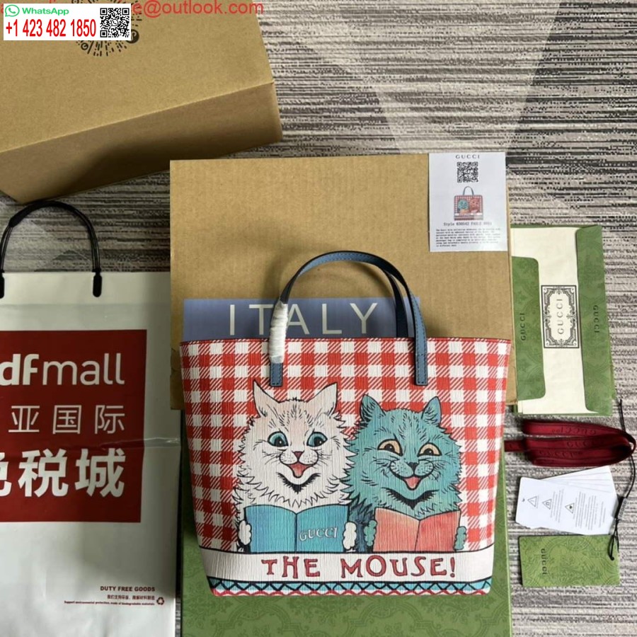Replika Gucci 410812 Barn Kattunge Tryck Mini Shoppingväska