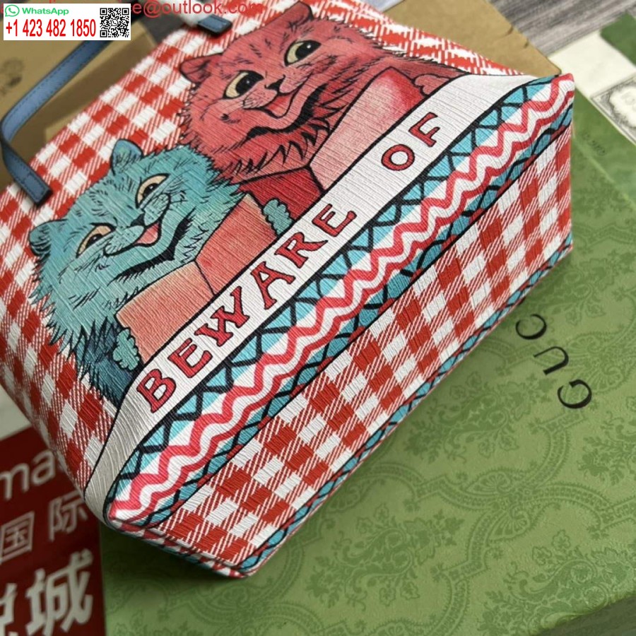 Replika Gucci 410812 Barn Kattunge Tryck Mini Shoppingväska