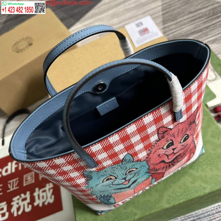 Replika Gucci 410812 Barn Kattunge Tryck Mini Shoppingväska