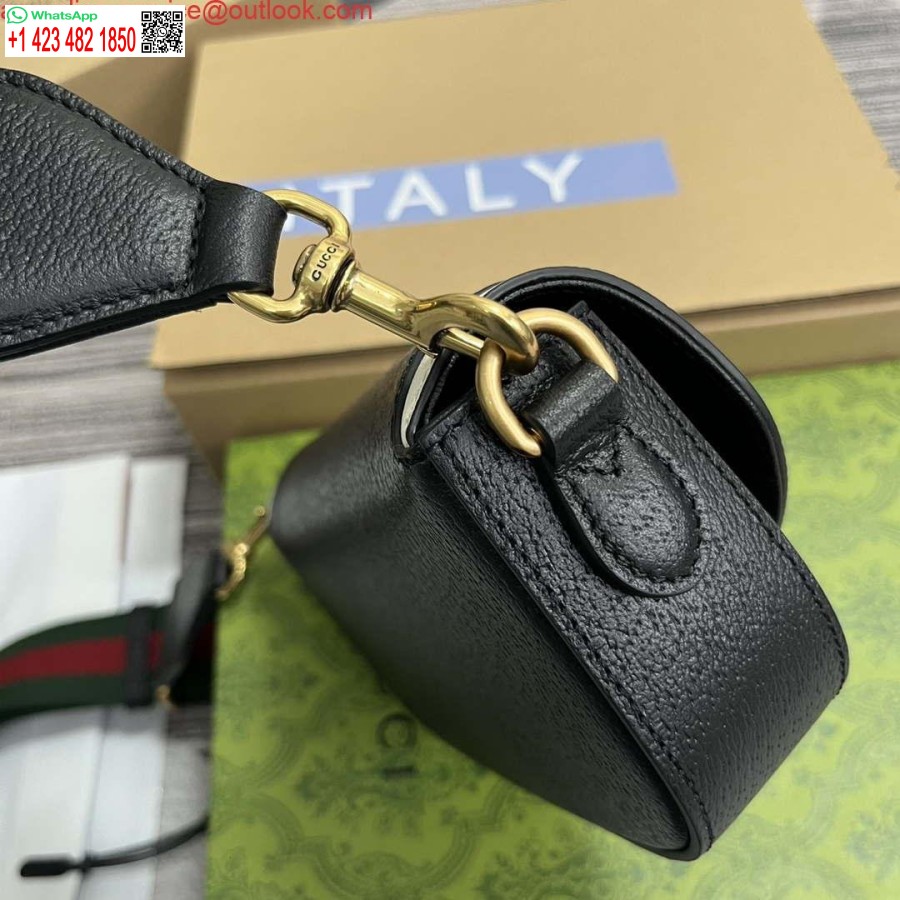 רפליקה Gucci 727791 Adidas X Gucci מיני תיק שחור