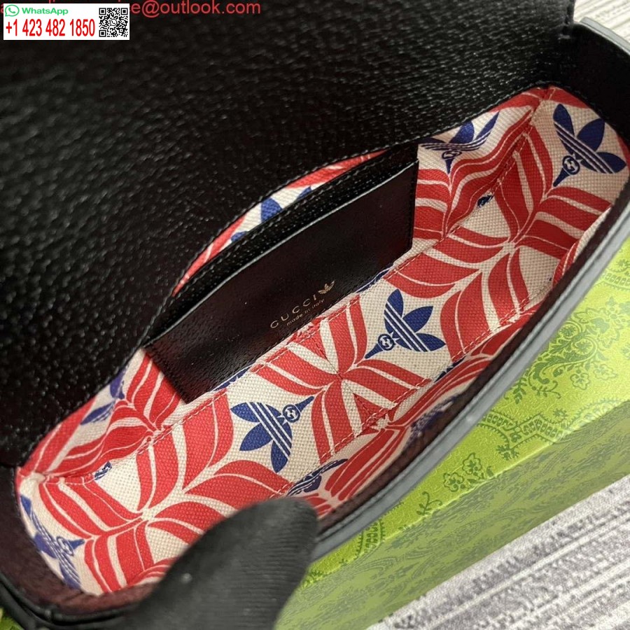 רפליקה Gucci 727791 Adidas X Gucci מיני תיק שחור