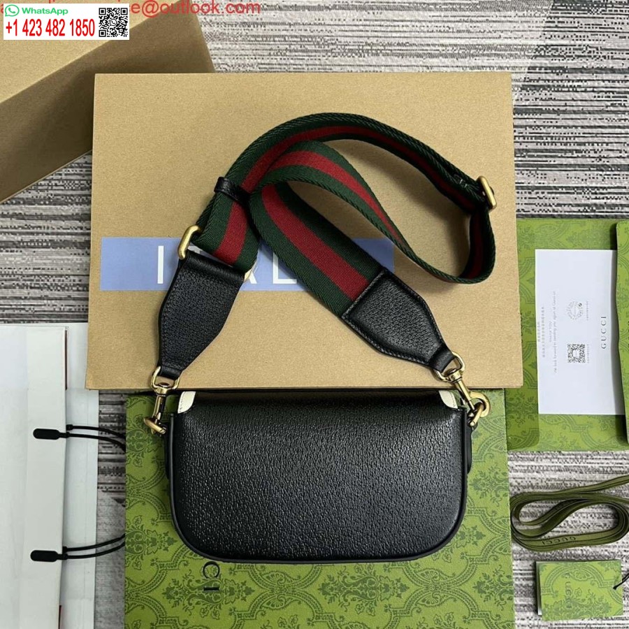 Réplica Gucci 727791 Adidas X Gucci Mini Bolso Negro