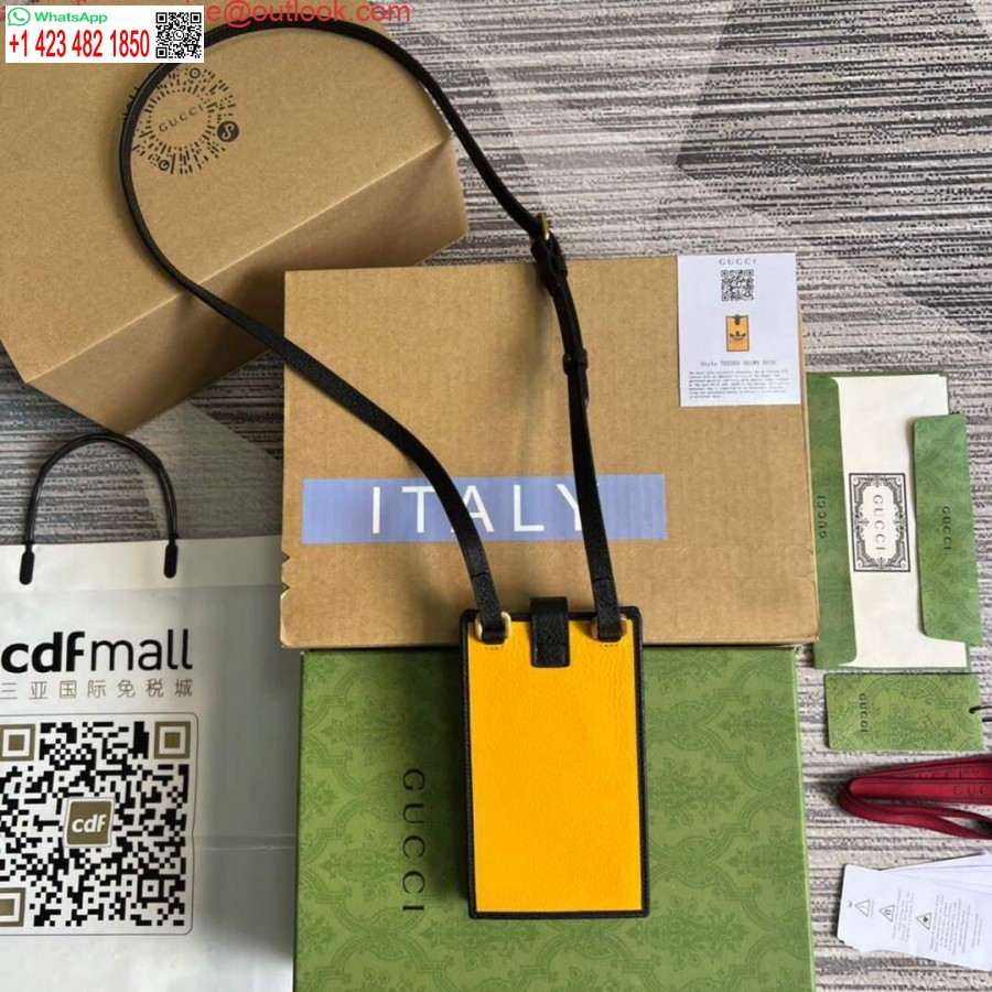 Réplica Gucci 702203 Adidas X Gucci Capa De Telefone Amarela