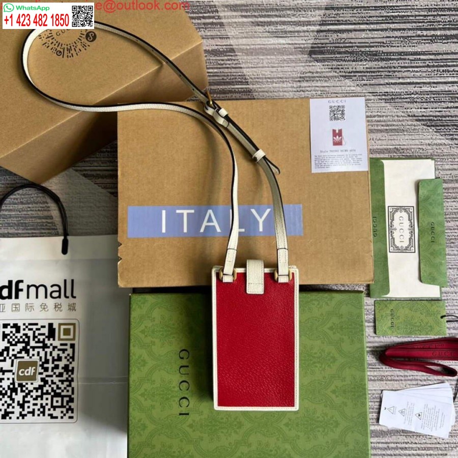 Réplica Gucci 702203 Adidas X Gucci Capa De Telefone Vermelha