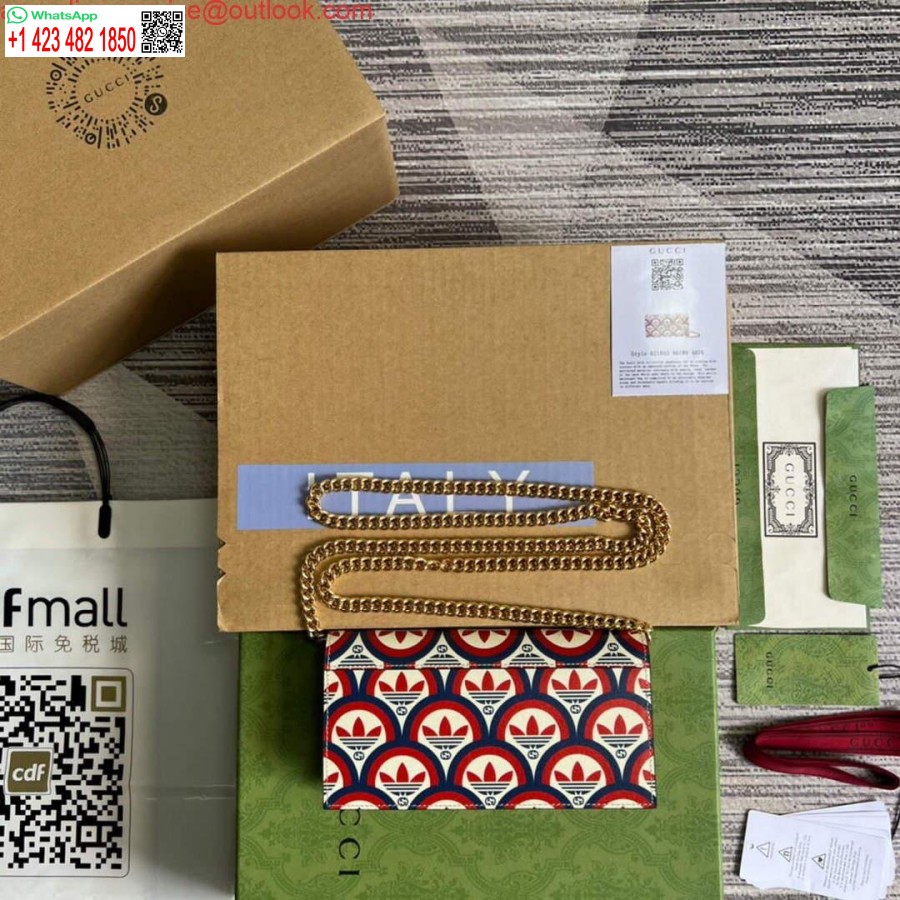 Реплика Gucci 621892 Кошелек Adidas X Gucci с цепочкой Horsebit