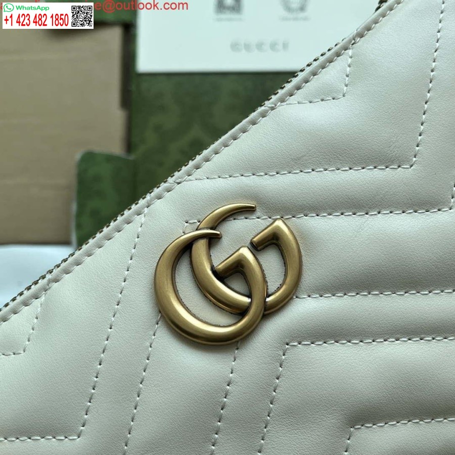 Replica Gucci 443447 Portofel Gg Marmont Cu Lant Piele Alba