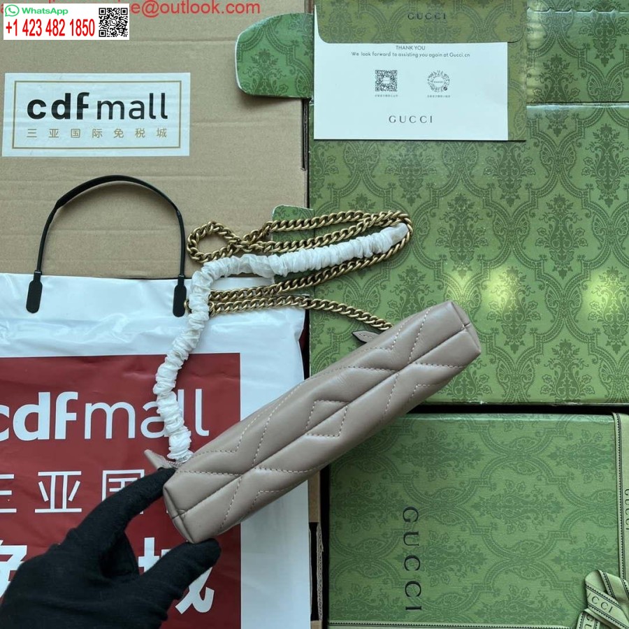 Replica Gucci 443447 GG Marmmont wallet with chain Pink leather