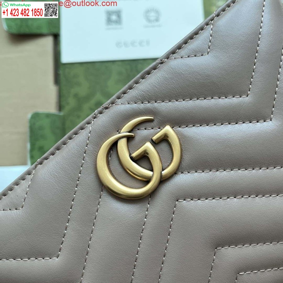 Replica Gucci 443447 GG Marmmont wallet with chain Pink leather