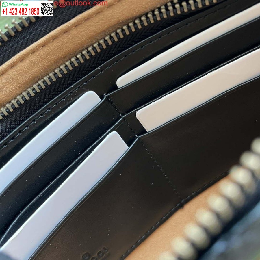 Replika Peňaženky Gucci 443447 Gg Marmont S Retiazkou čiernej Kože