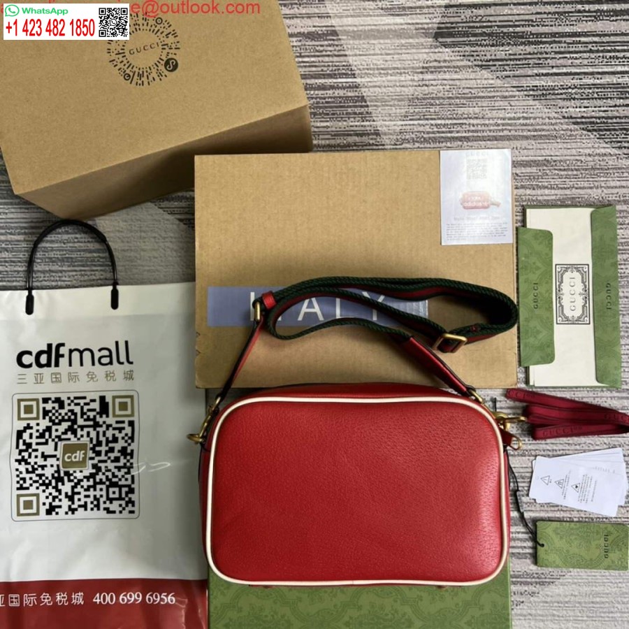 Replica Borsa A Tracolla Piccola Adidas X Gucci 702427 In Pelle Rossa