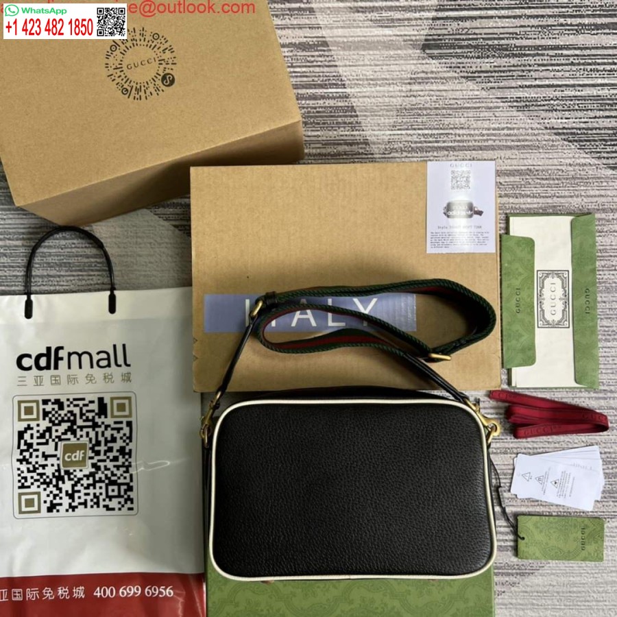 Réplique Adidas X Gucci Petit Sac à Bandoulière 702427 Cuir Noir