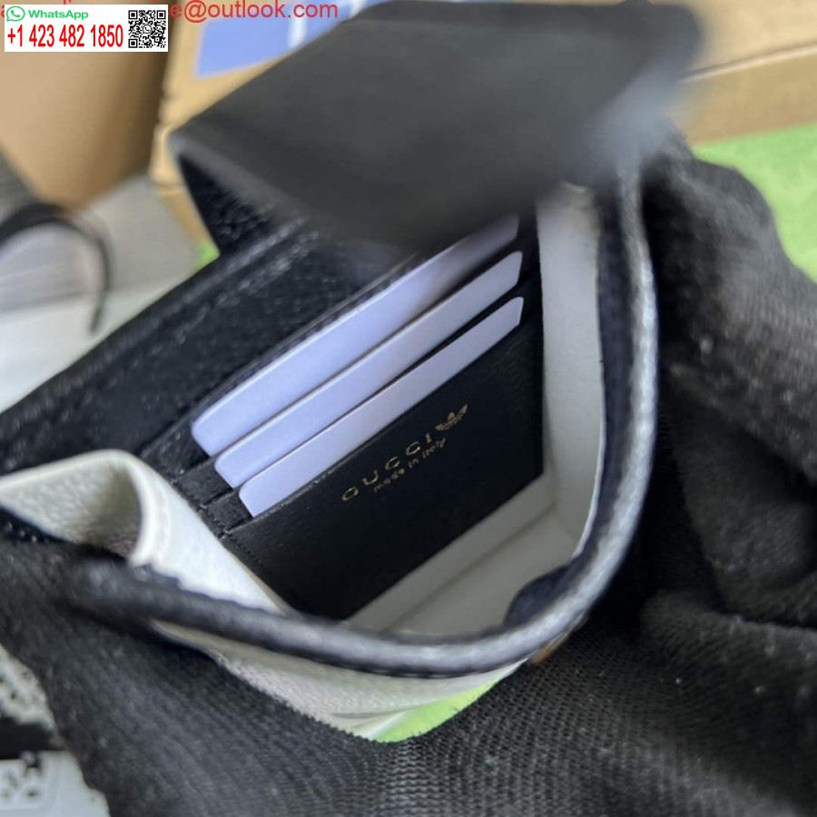 ρεπλίκα θήκη τηλεφώνου Adidas X Gucci 702203 εκρού και μαύρο δέρμα