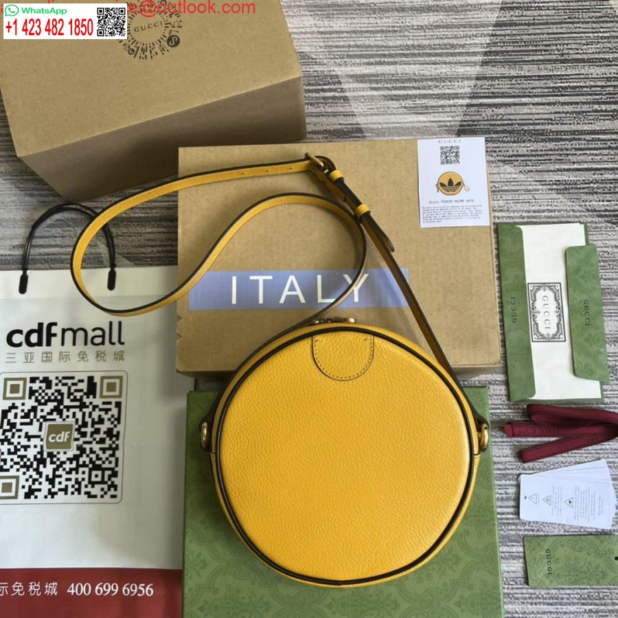 Réplique Adidas X Gucci Sac à Bandoulière Ophidia 702626 Cuir Jaune