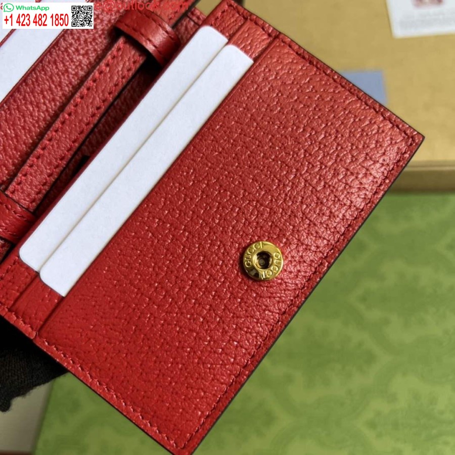 Ρεπλίκα καρτοθήκη Adidas X Gucci με εκρού 702248 και κόκκινο δέρμα
