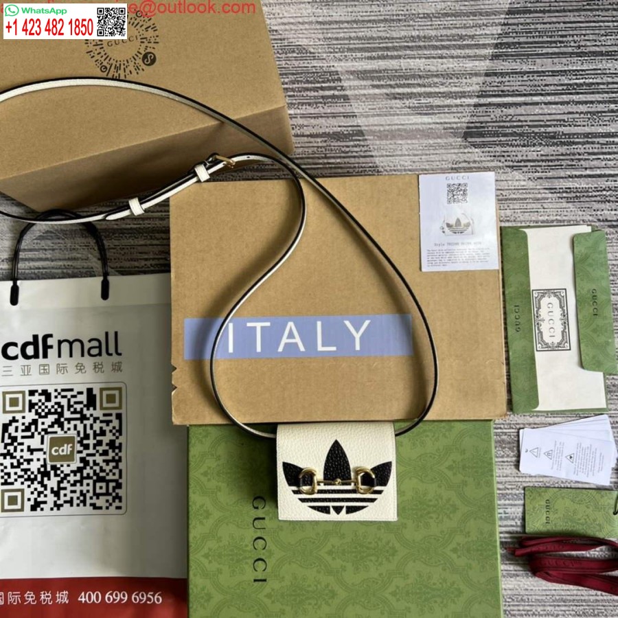 Replika Adidas X Gucci Kortfodral Med Hästbit 702248 Off-white Och Svart Läder