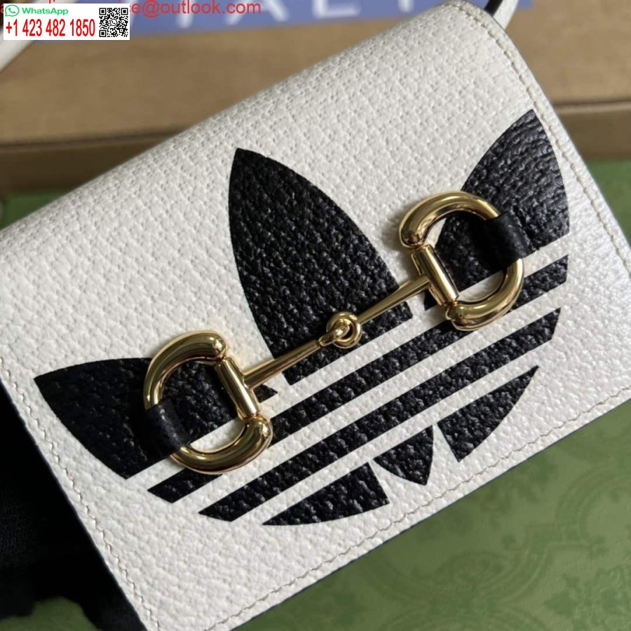 Replika Adidas X Gucci Kortfodral Med Hästbit 702248 Off-white Och Svart Läder
