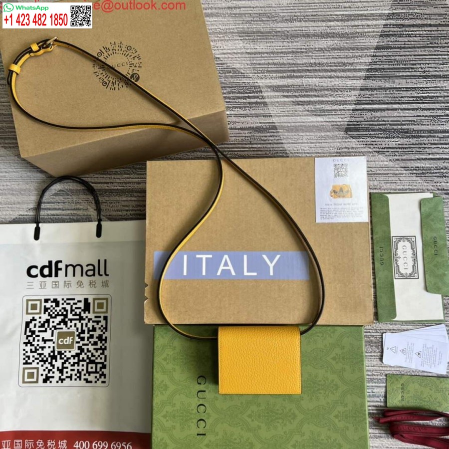 Реплика визитницы Adidas X Gucci с бородой Horsebit 702248 из темно-черной и желтой кожи