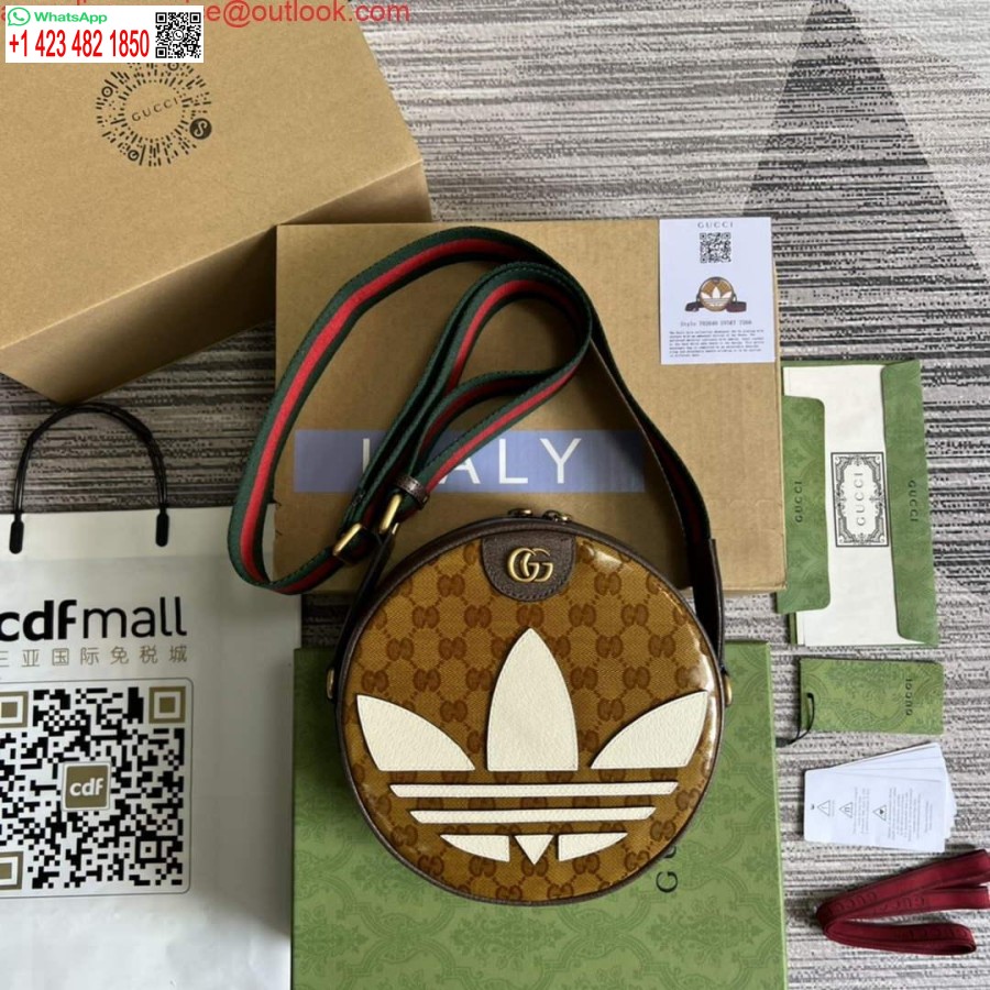 Replica Adidas X Gucci ‎702640 Borsa A Tracolla Piccola Ophidia Beige E Marrone