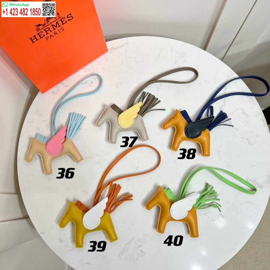 Replik Hermes Rodeo Charm Pegasus PM Blue Brume H89902