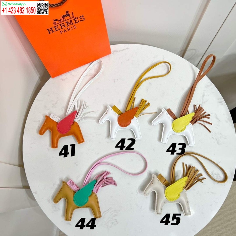 Replik Hermes Rodeo Charm Pegasus PM Blue Brume H89902