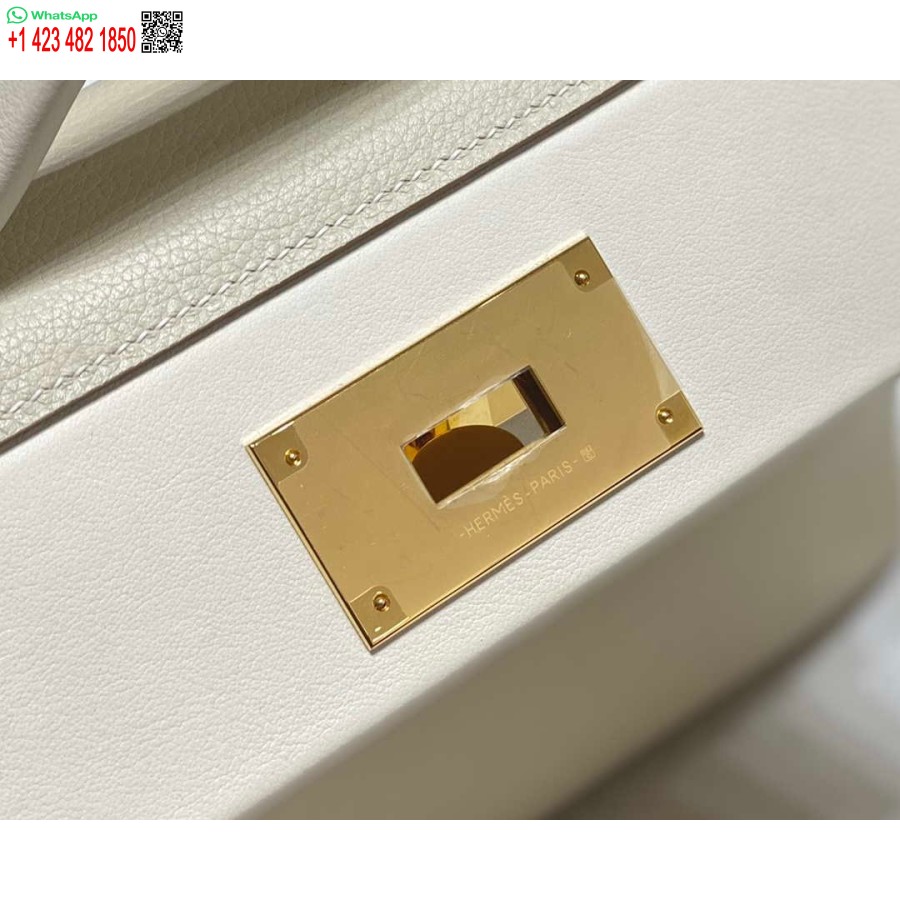 Replika Hermes Mini Kelly 2424 Deri 21cm H230264 Beyaz