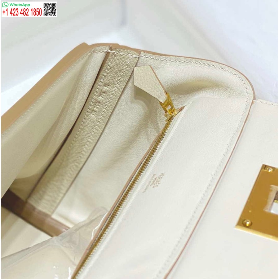 Replika Hermes Mini Kelly 2424 Deri 21cm H230264 Beyaz