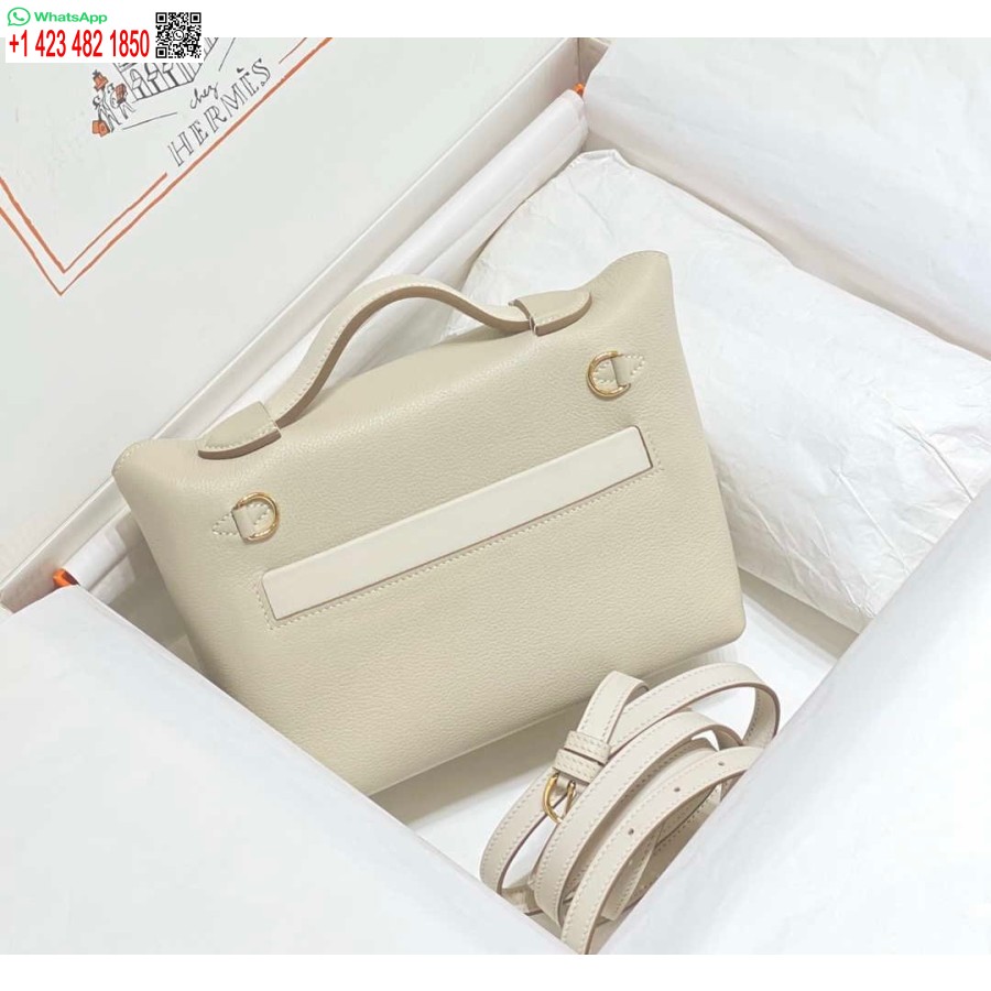 Replica Hermes Mini Kelly 2424 Pelle 21 Cm H230264 Bianco