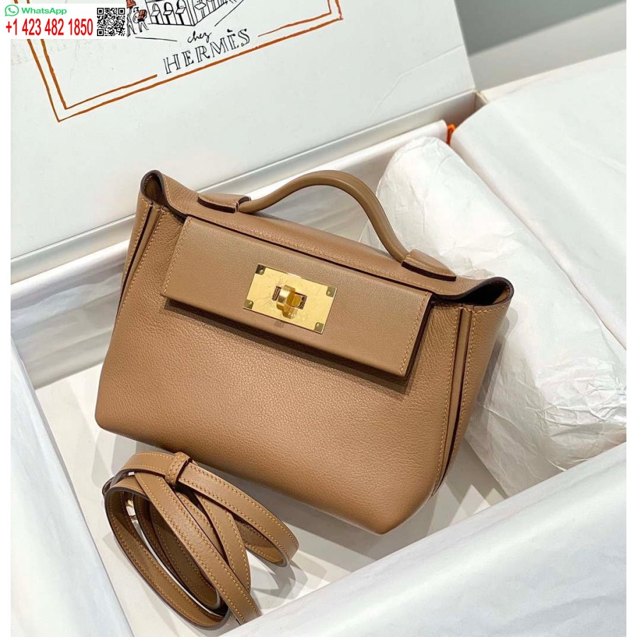 Replik Hermes Mini 2424 Leder 21 Cm H230263 Weimaraner Farbe