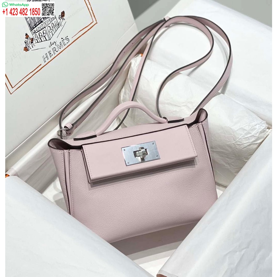 Replika Hermes Mini 2424 Læder 21cm H230263 Fantasy Lilla