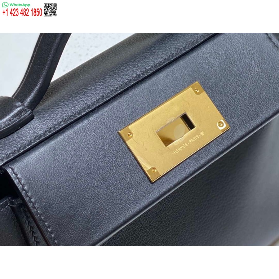 Réplique Hermes Mini 2424 Cuir 21cm H230263 Noir