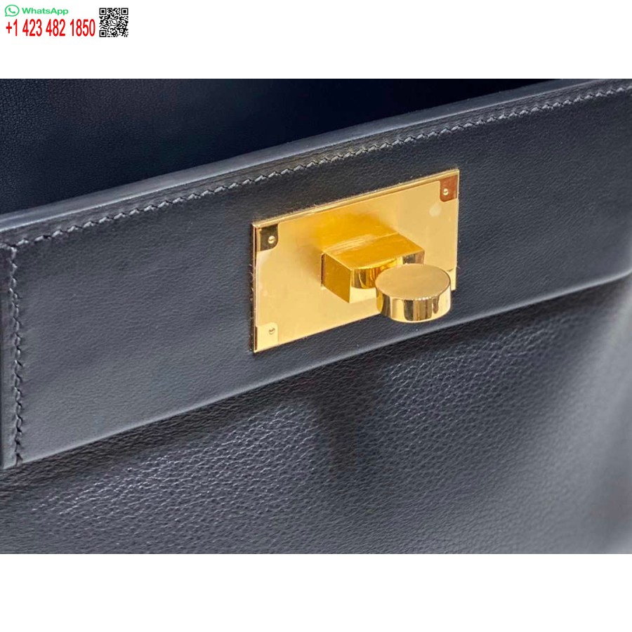 Réplique Hermes Mini 2424 Cuir 21cm H230263 Noir