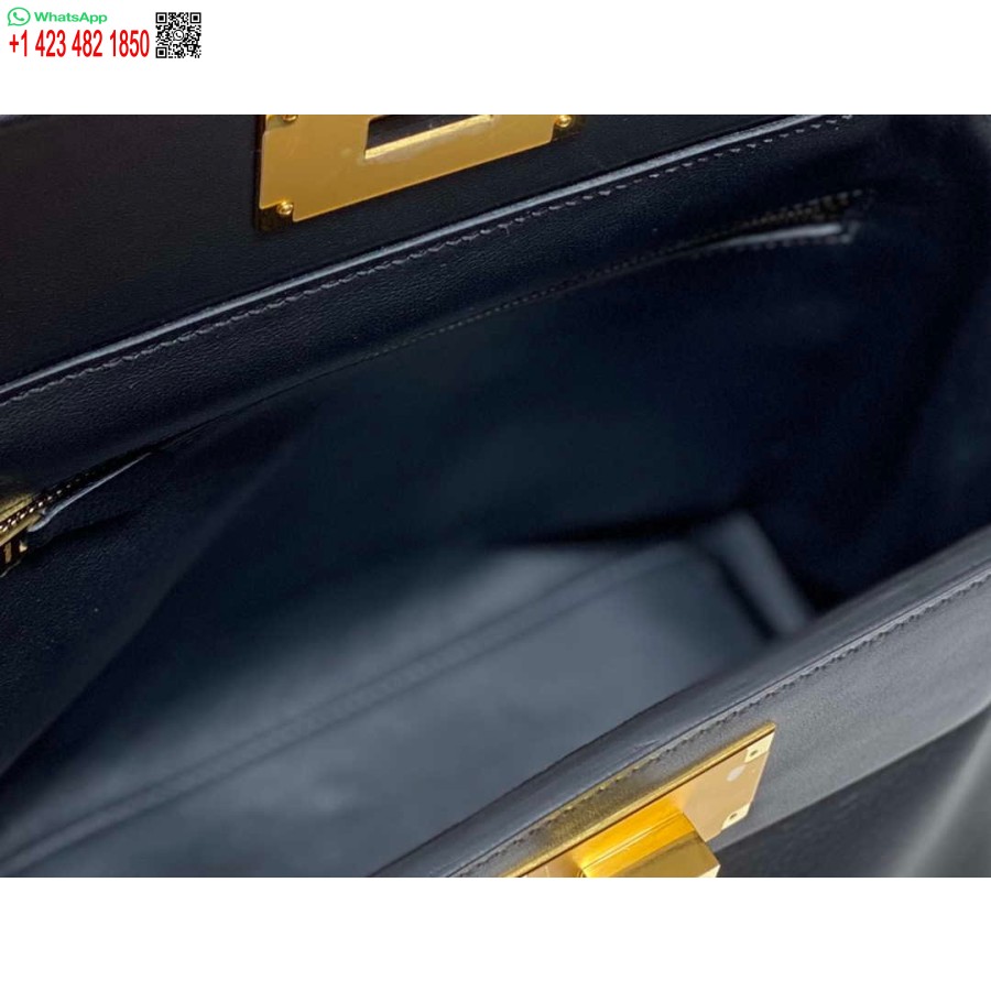 Réplique Hermes Mini 2424 Cuir 21cm H230263 Noir