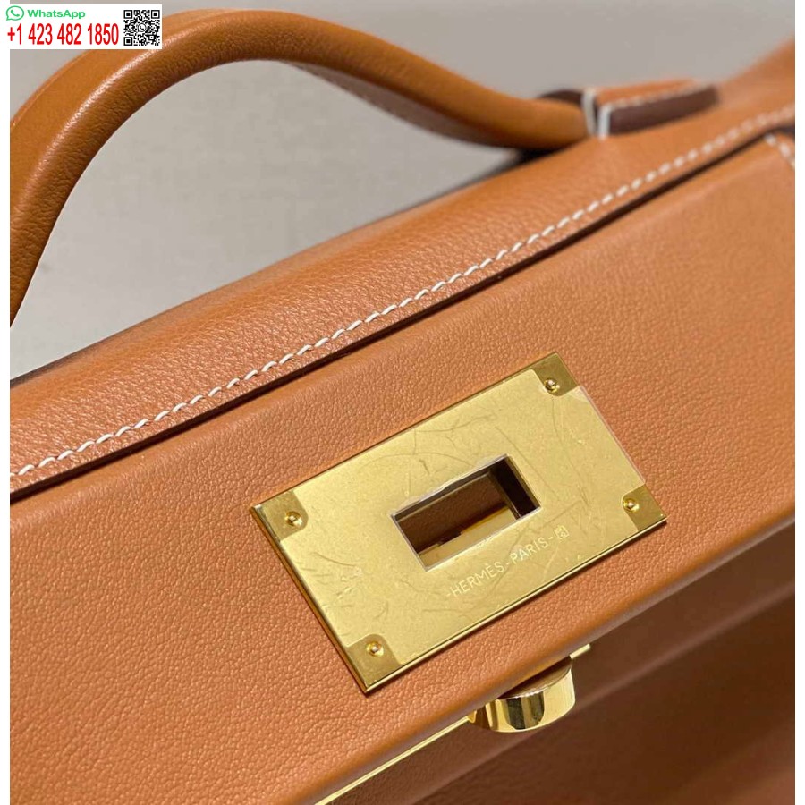 Replica Hermes Mini 2424 Piele 21cm H230262 Maro