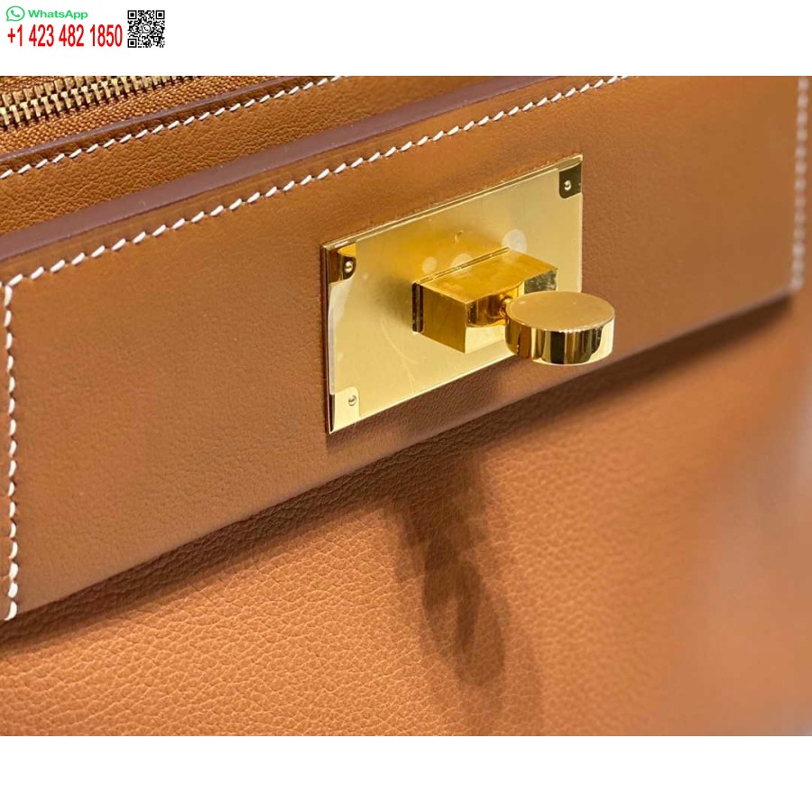 Replica Hermes Mini 2424 Piele 21cm H230262 Maro