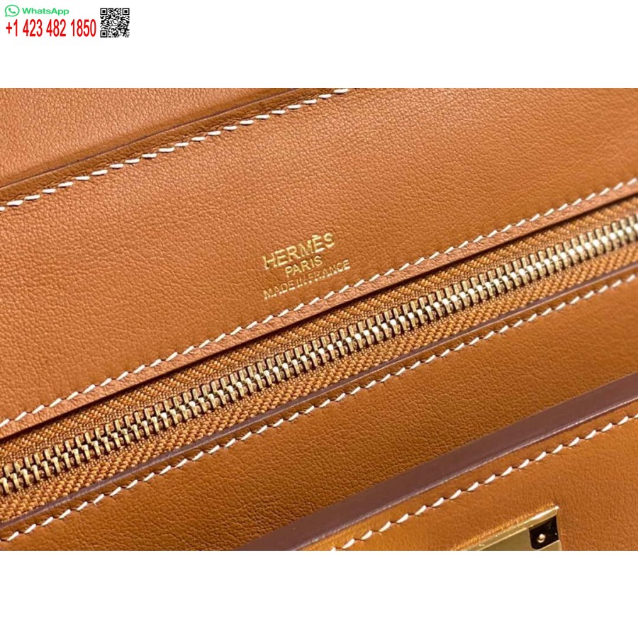 Replica Hermes Mini 2424 Piele 21cm H230262 Maro