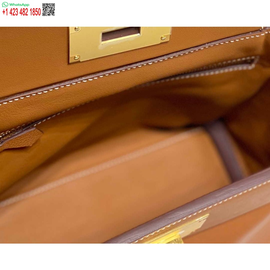 Replica Hermes Mini 2424 Piele 21cm H230262 Maro