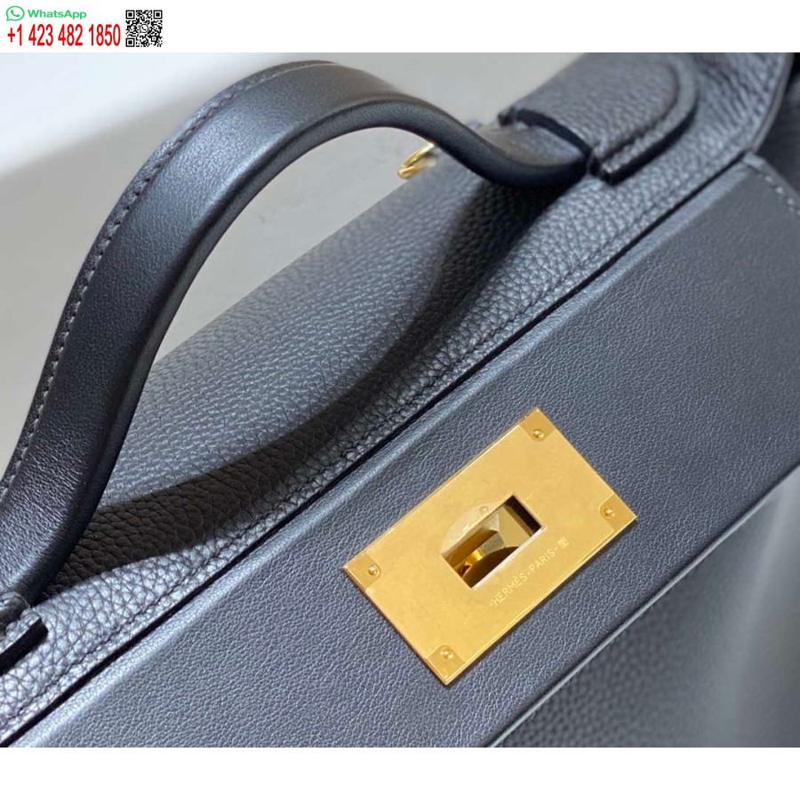 Replika Hermes Kelly 2424 Kožená 29 Cm H230268 čierna Taška Cez Rameno