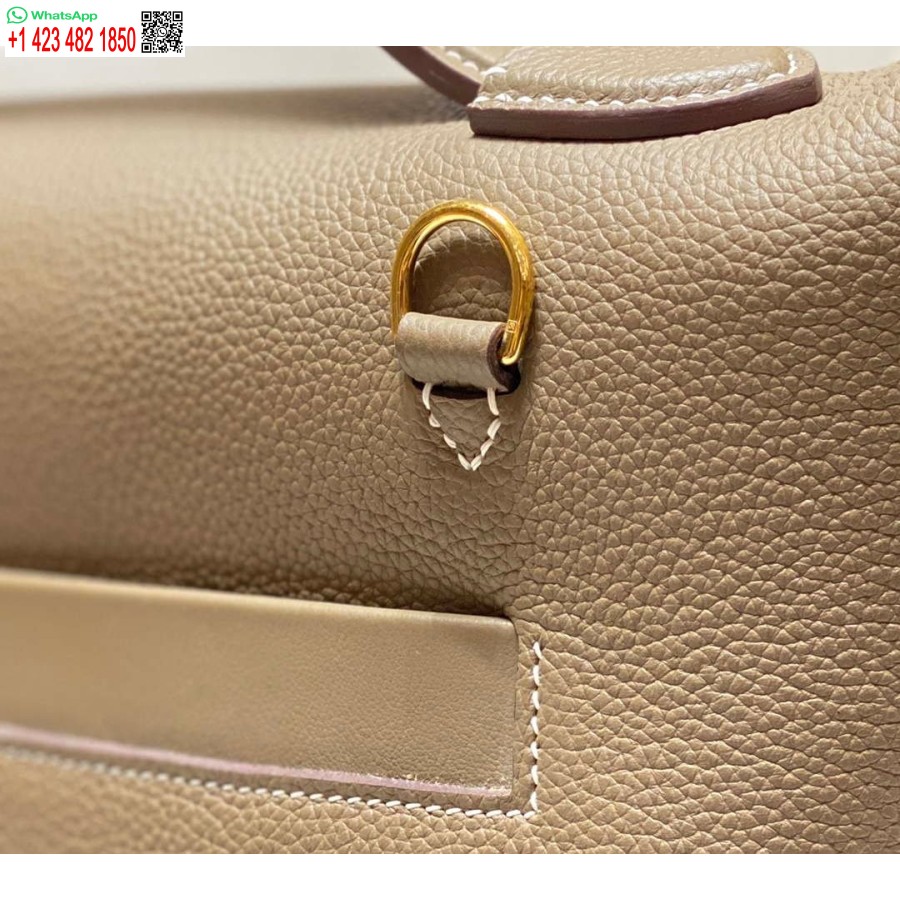 Replica Hermes Kelly 2424 Piele 29cm H230267 Elefant Gri Geanta De Umar