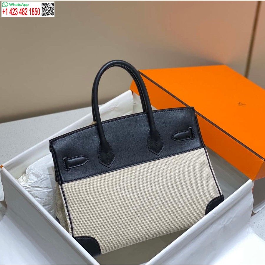 Replica Borsa Tote Hermes Birkin In Pelle Swift Con Tela 285904